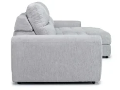Mor Furniture Bryce Power Slider Sofa Storage Chaise In Savannah Coin, Left Facing