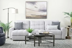 Mor Furniture Bryce Power Slider Sofa Storage Chaise In Savannah Coin, Left Facing