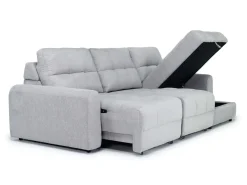 Mor Furniture Bryce Power Slider Sofa Storage Chaise In Savannah Coin, Left Facing