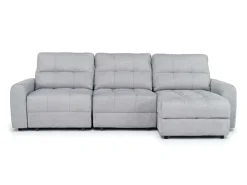 Mor Furniture Bryce Power Slider Sofa Storage Chaise In Savannah Coin, Left Facing