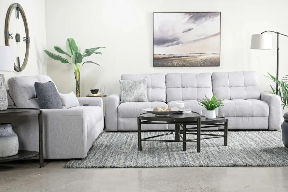 Mor Furniture Bryce Power Sliding Loveseat In Savannah Coin