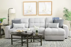 Mor Furniture Bryce Power Sofa Storage Chaise In Savannah Coin, Left Facing