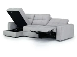 Mor Furniture Bryce Power Sofa Storage Chaise In Savannah Coin, Left Facing