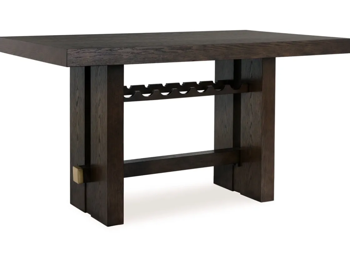 Mor Furniture Burkhaus Counter Height Dining Table & 4 Stools In Biege/Dark Brown