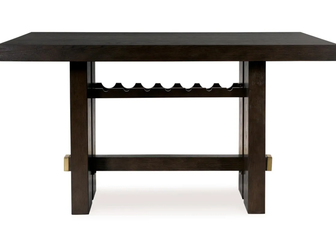 Mor Furniture Burkhaus Counter Height Dining Table & 4 Stools In Biege/Dark Brown