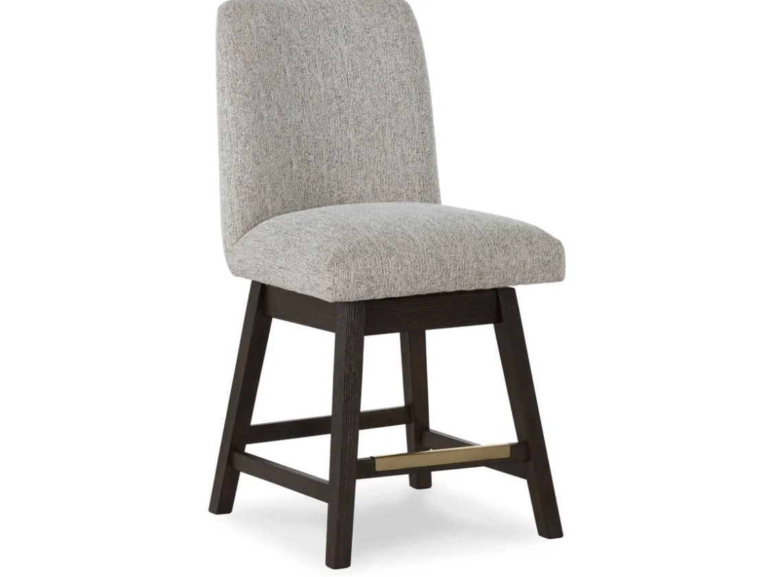 Mor Furniture Burkhaus Counter Height Dining Table & 6 Stools In Beige/Dark Brown