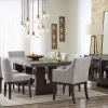 Mor Furniture Burkhaus Extendable Dining Table, 6 Chairs & 2 Arm Chairs In Biege/Dark Brown