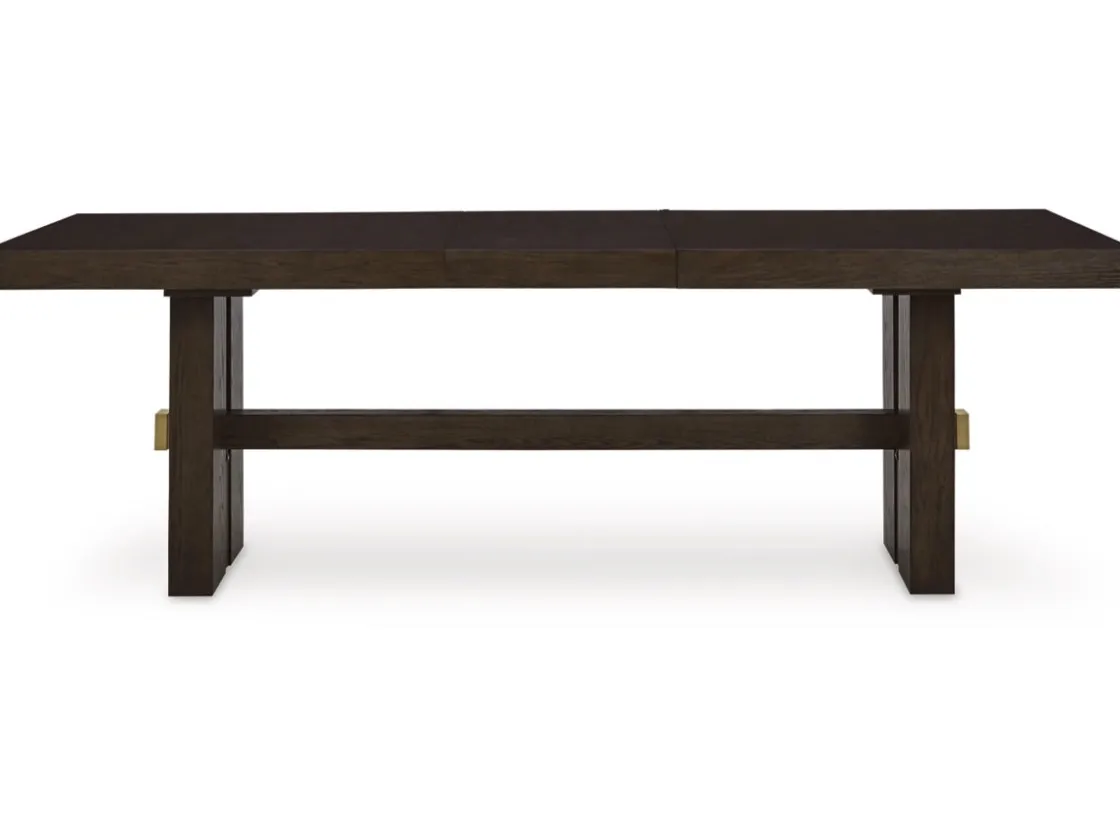 Mor Furniture Burkhaus Extendable Dining Table & 4 Chairs In Biege/Dark Brown