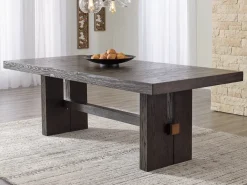 Mor Furniture Burkhaus Extendable Dining Table & 4 Chairs In Biege/Dark Brown