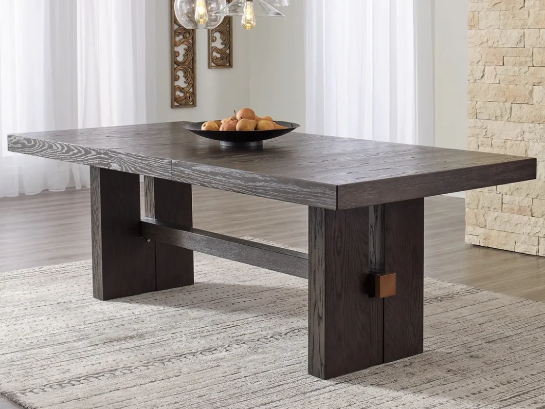 Mor Furniture Burkhaus Extendable Dining Table In Dark Brown
