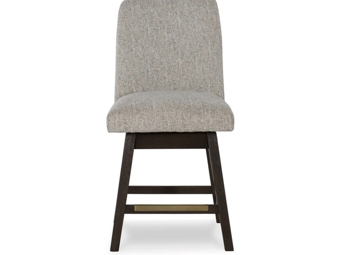 Mor Furniture Burkhaus Upholstered Counter Height Swivel Stool In Beige/Dark Brown