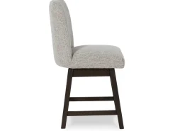 Mor Furniture Burkhaus Upholstered Counter Height Swivel Stool In Beige/Dark Brown