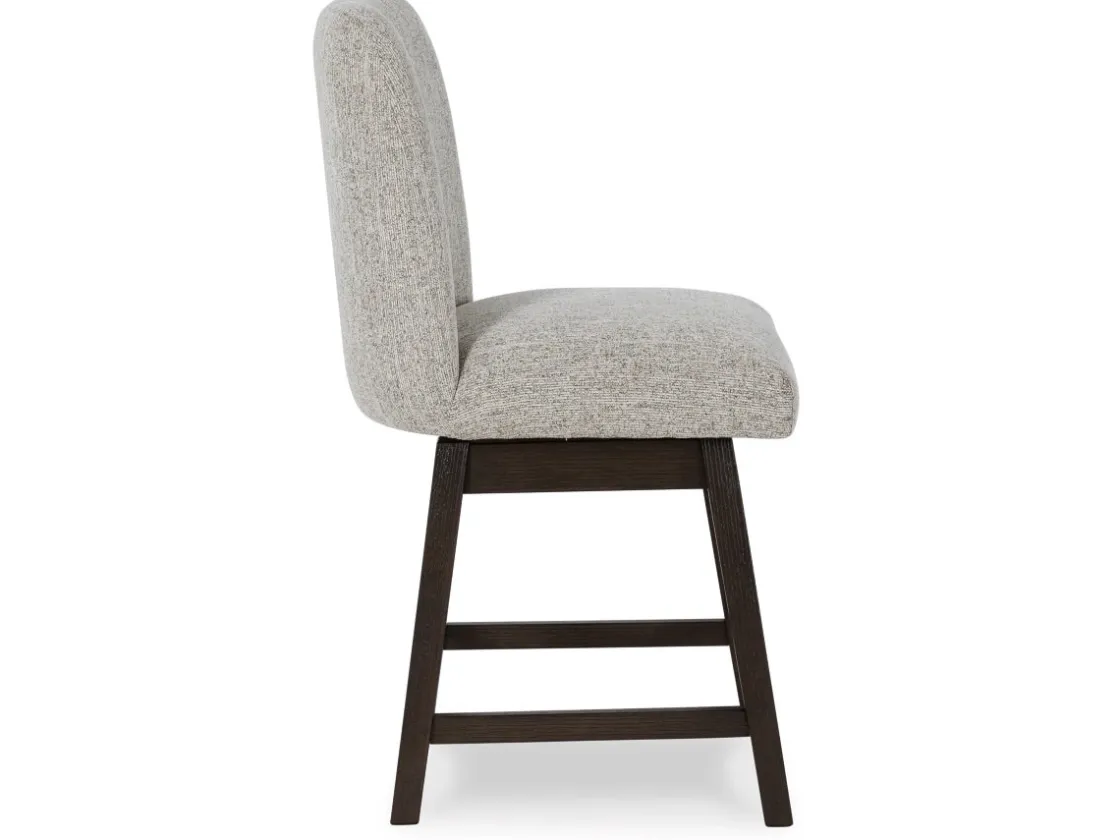 Mor Furniture Burkhaus Upholstered Counter Height Swivel Stool In Beige/Dark Brown