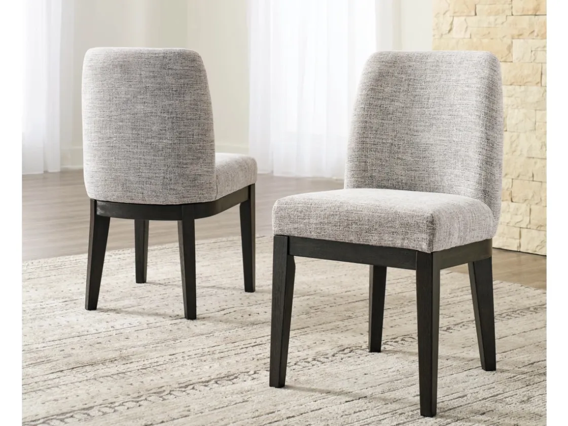 Mor Furniture Burkhaus Upholstered Side Chair In Beige/Dark Brown