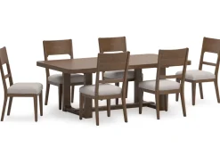 Mor Furniture Cabalynn Extendable Dining Table & 6 Chairs In Light Brown