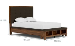 Mor Furniture Cagney Upholstered Panel Bed W/ Storage, Dresser, Mirror & Nightstand In Gray, Queen