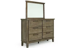 Mor Furniture Cagney Upholstered Panel Bed W/ Storage, Dresser, Mirror & Nightstand In Gray, Queen