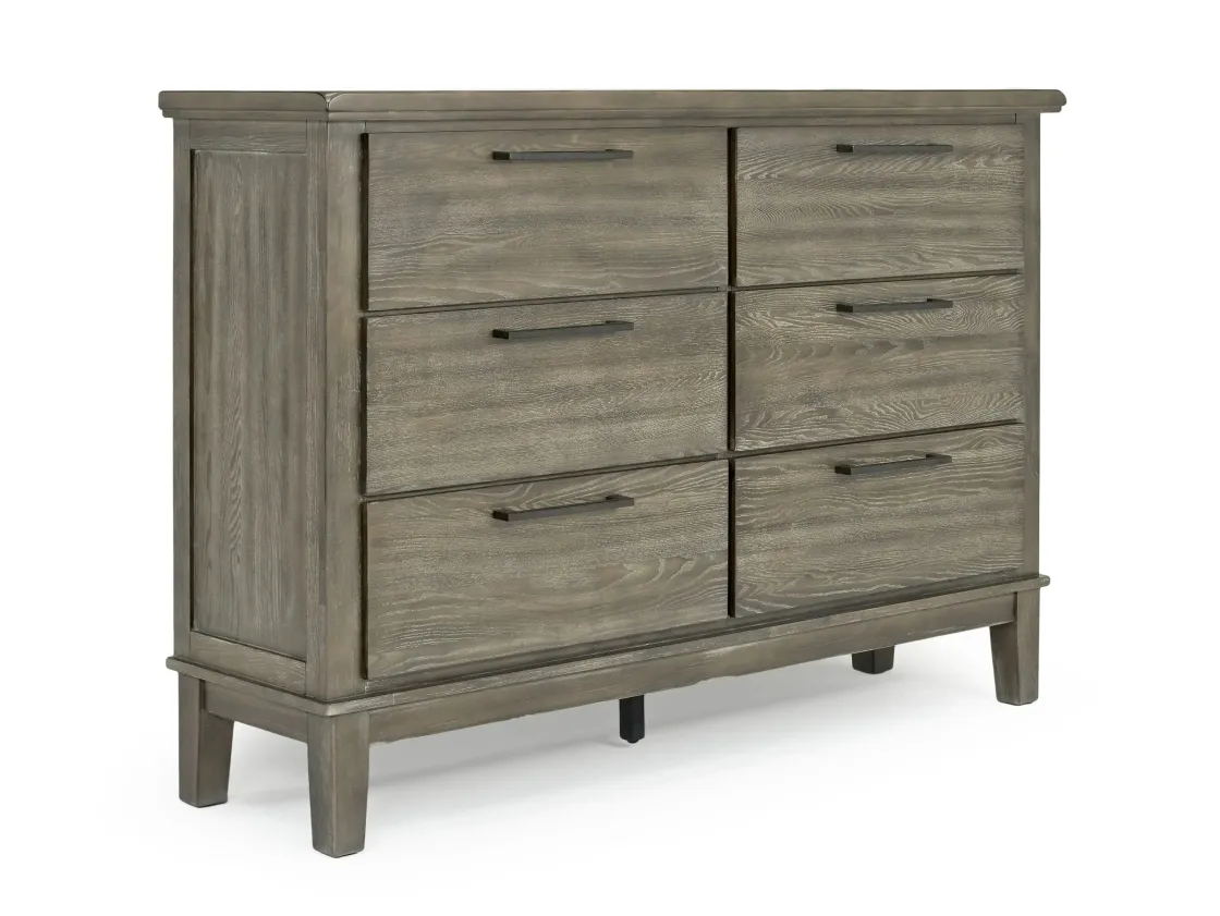 Mor Furniture Cagney Upholstered Panel Bed W/ Storage, Dresser, Mirror & Nightstand In Gray, Queen