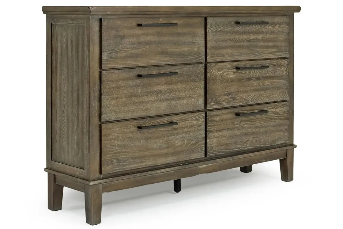 Mor Furniture Cagney Upholstered Panel Bed W/ Storage, Dresser, Mirror & Nightstand In Gray, Queen