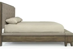 Mor Furniture Cagney Upholstered Panel Bed W/ Storage In Gray, Queen