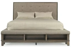 Mor Furniture Cagney Upholstered Panel Bed W/ Storage In Gray, Queen