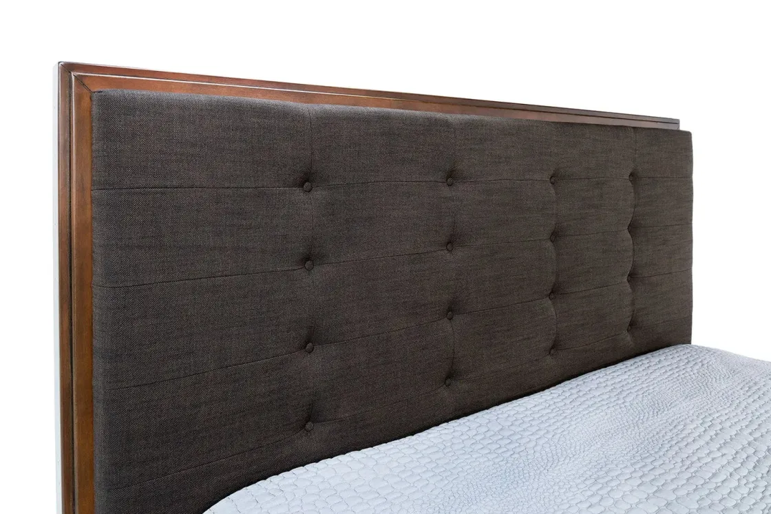 Mor Furniture Cagney Upholstered Panel Bed W/ Storage In Gray, Queen