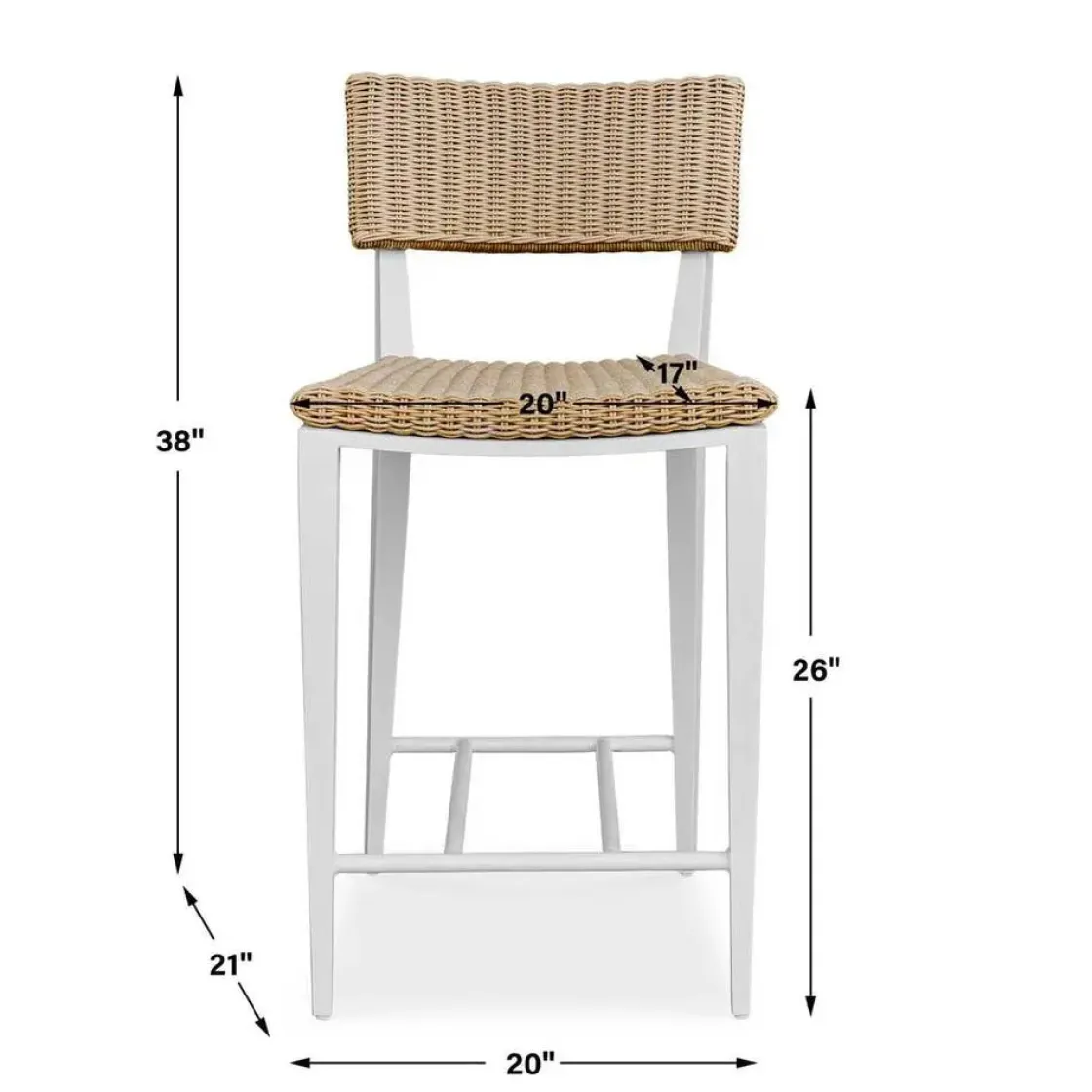Mor Furniture Calbas Outdoor Counter Height Stool In White