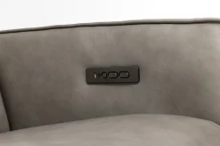 Mor Furniture Cam 6 Piece 2 Power Theater Sectional W/ Immersive Sound In Ajax Smoke Leather