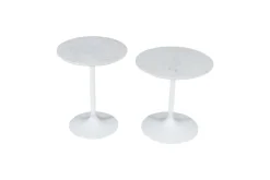 Mor Furniture Camille Nesting Table In White Marble, Set Of 2