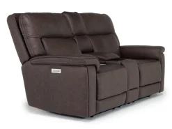 Mor Furniture Cannes 3 Power Theater Console Loveseat W/ Immersive Sound In Jumbo Bark