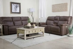Mor Furniture Cannes 3 Power Theater Console Loveseat W/ Immersive Sound In Jumbo Bark