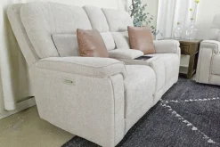 Mor Furniture Cannes 3 Power Theater Console Loveseat W/ Immersive Sound In Jumbo Bark