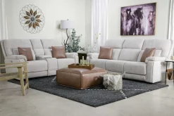 Mor Furniture Cannes 3 Power Theater Console Loveseat W/ Immersive Sound In Jumbo Bark