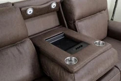 Mor Furniture Cannes 3 Power Theater Sofa W/ Immersive Sound In Maze Tan