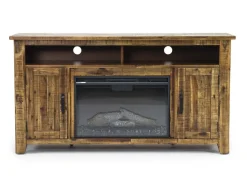 Mor Furniture Cannon Valley Fireplace Console In Brown