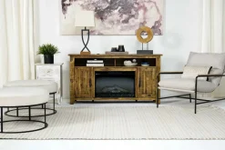 Mor Furniture Cannon Valley Fireplace Console In Brown