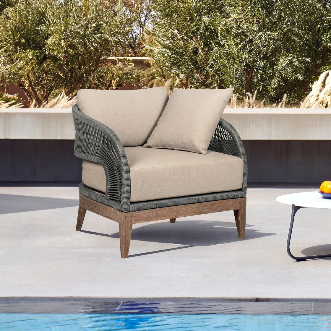 Mor Furniture Capri Outdoor Lounge Chair In Taupe