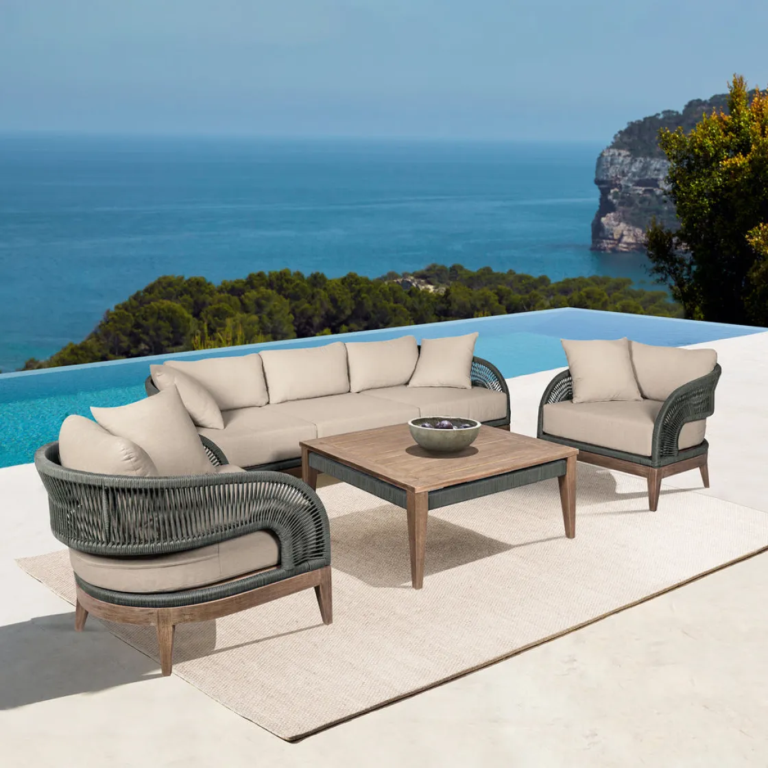 Mor Furniture Capri Outdoor Square Coffee Table In Brown