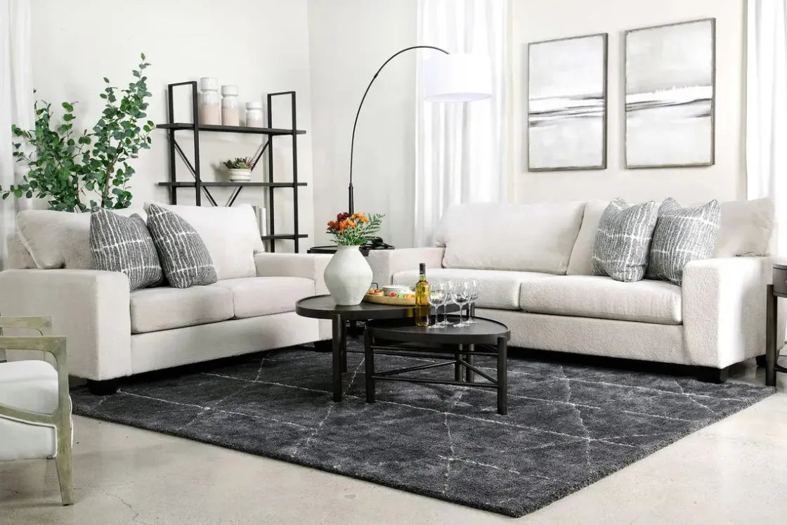 Mor Furniture Carlsbad Sofa & Loveseat In Elmo Sand