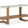 Mor Furniture Carrington Sofa Table In Honey Wheat