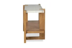 Mor Furniture Carrington Sofa Table In Honey Wheat