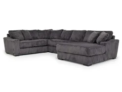 Mor Furniture Casper 4 Piece Loveseat Chaise Sectional In Pony Slate, Left Facing