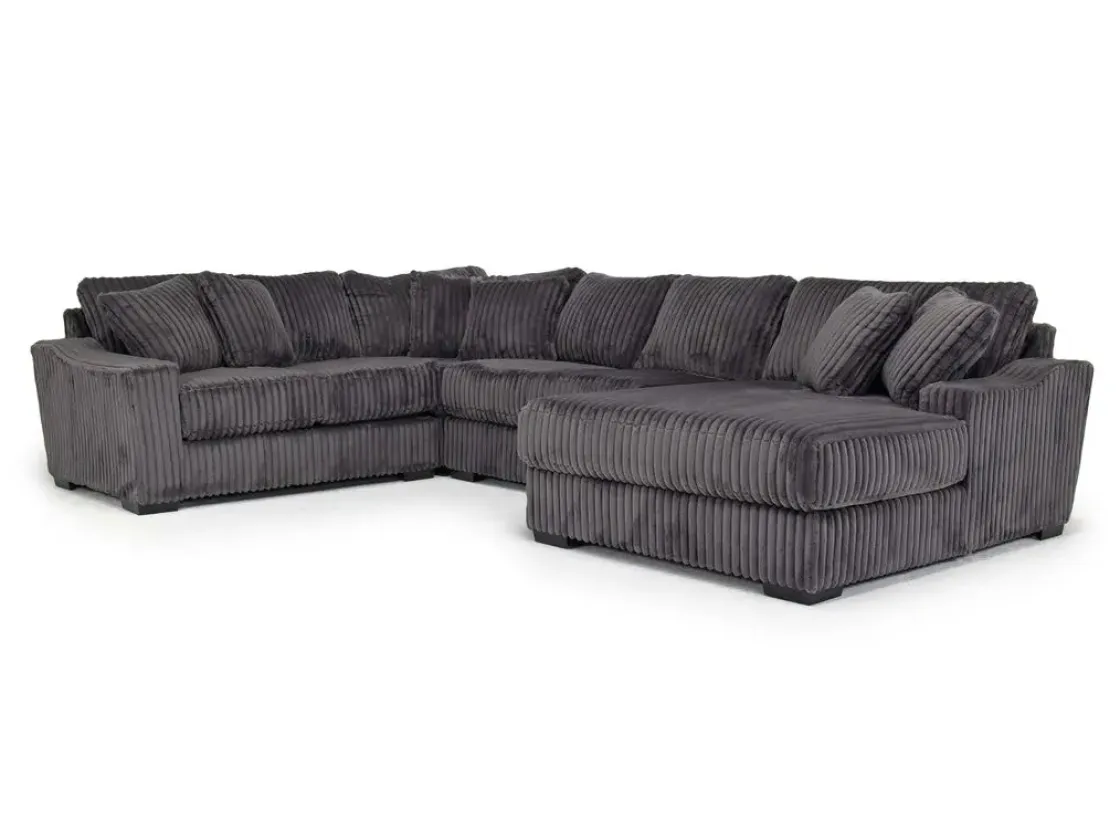 Mor Furniture Casper 4 Piece Loveseat Chaise Sectional In Pony Slate, Left Facing