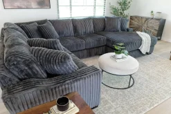 Mor Furniture Casper 4 Piece Loveseat Chaise Sectional In Pony Slate, Left Facing
