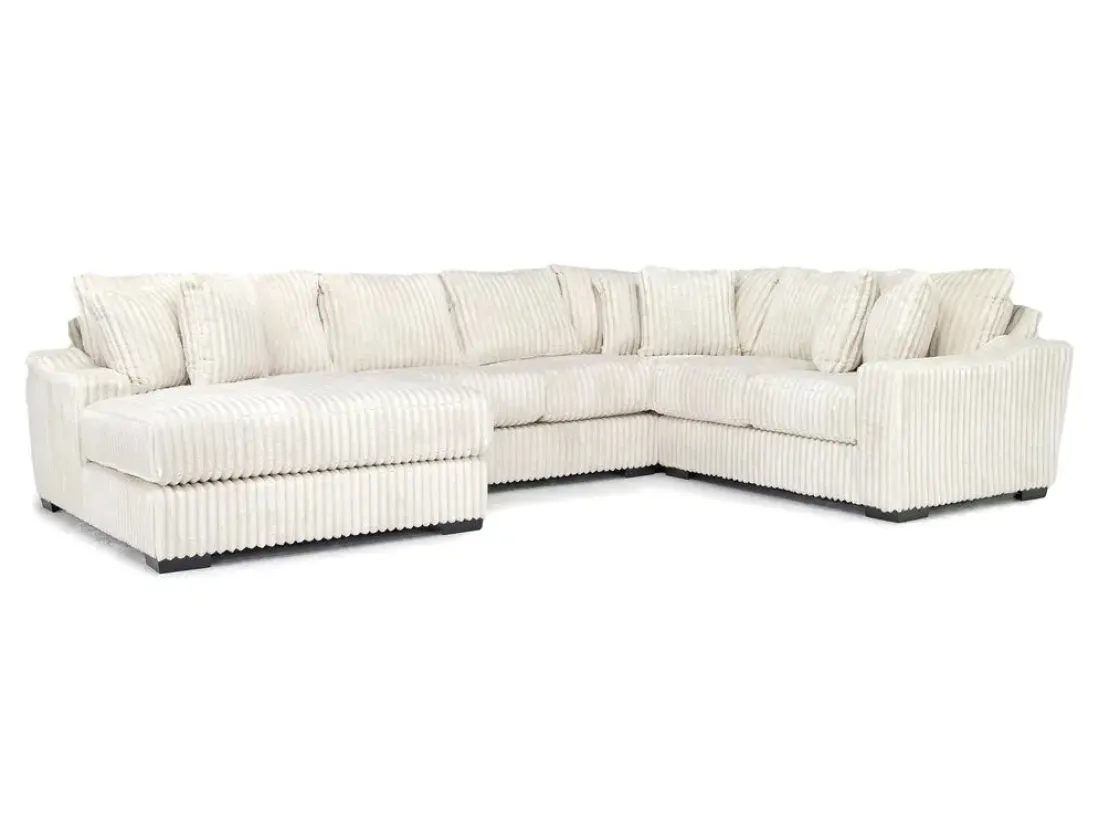Mor Furniture Casper 4 Piece Loveseat Chaise Sectional In Pony Slate, Left Facing