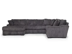 Mor Furniture Casper 4 Piece Loveseat Chaise Sectional In Pony Slate, Left Facing