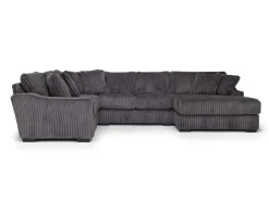 Mor Furniture Casper 4 Piece Loveseat Chaise Sectional In Pony Slate, Left Facing