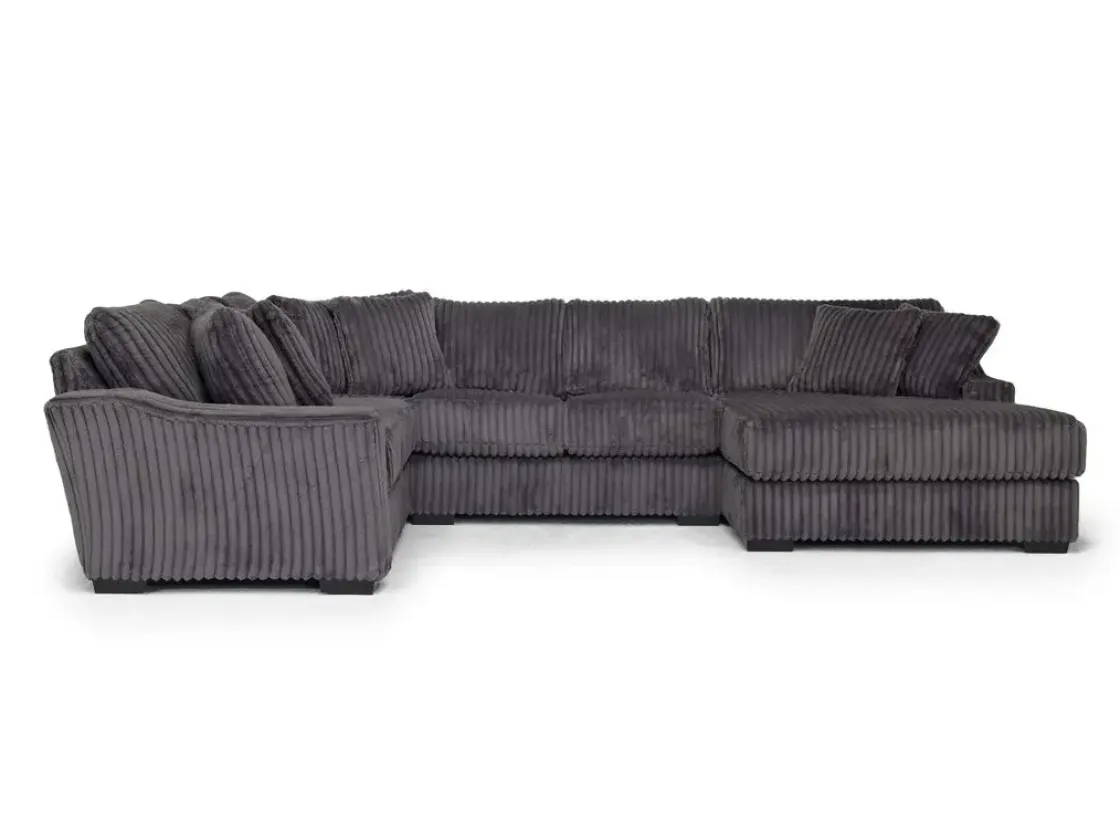 Mor Furniture Casper 4 Piece Loveseat Chaise Sectional In Pony Slate, Left Facing