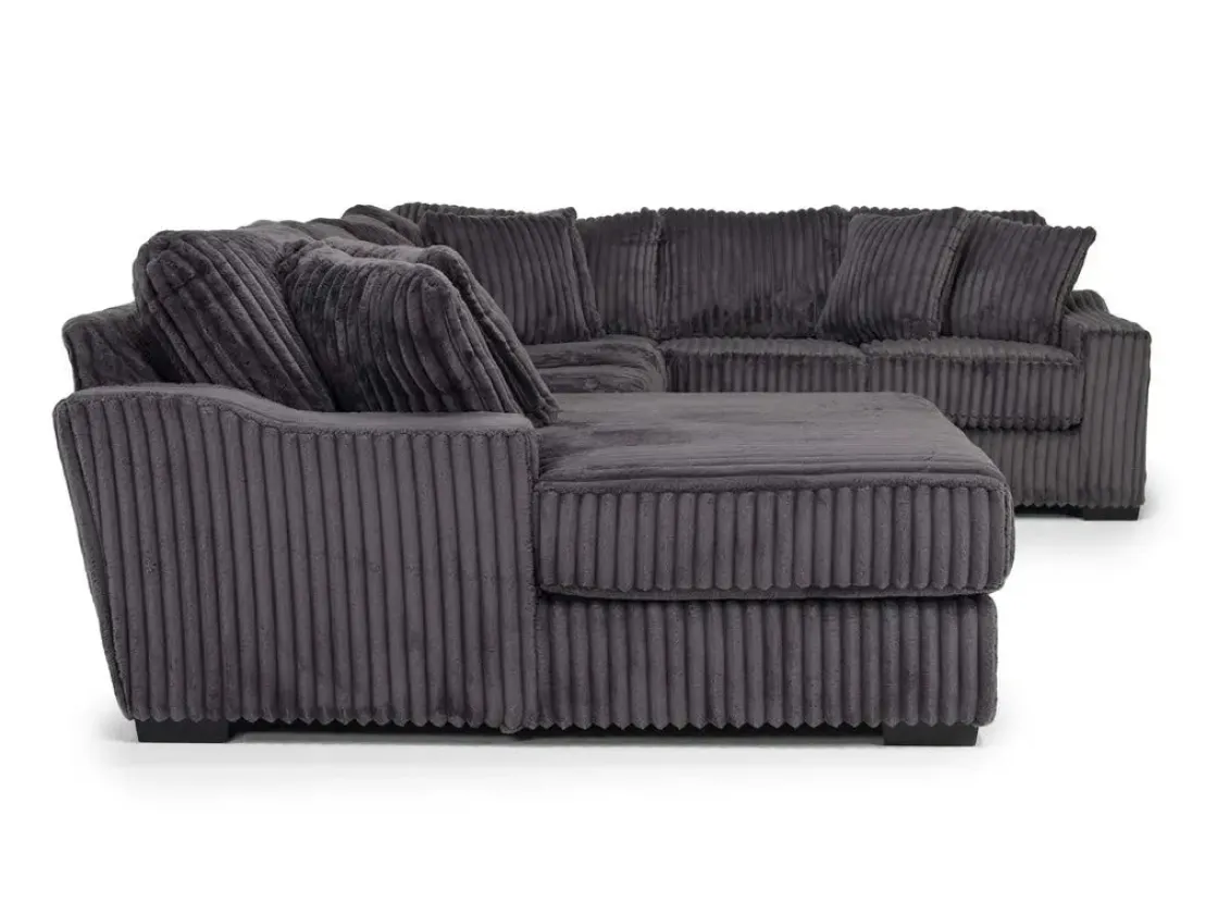Mor Furniture Casper 4 Piece Loveseat Chaise Sectional In Pony Slate, Left Facing