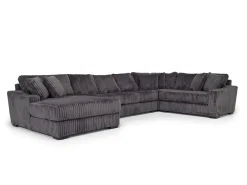 Mor Furniture Casper 4 Piece Sofa Chaise Sectional In Pony Slate, Left Facing